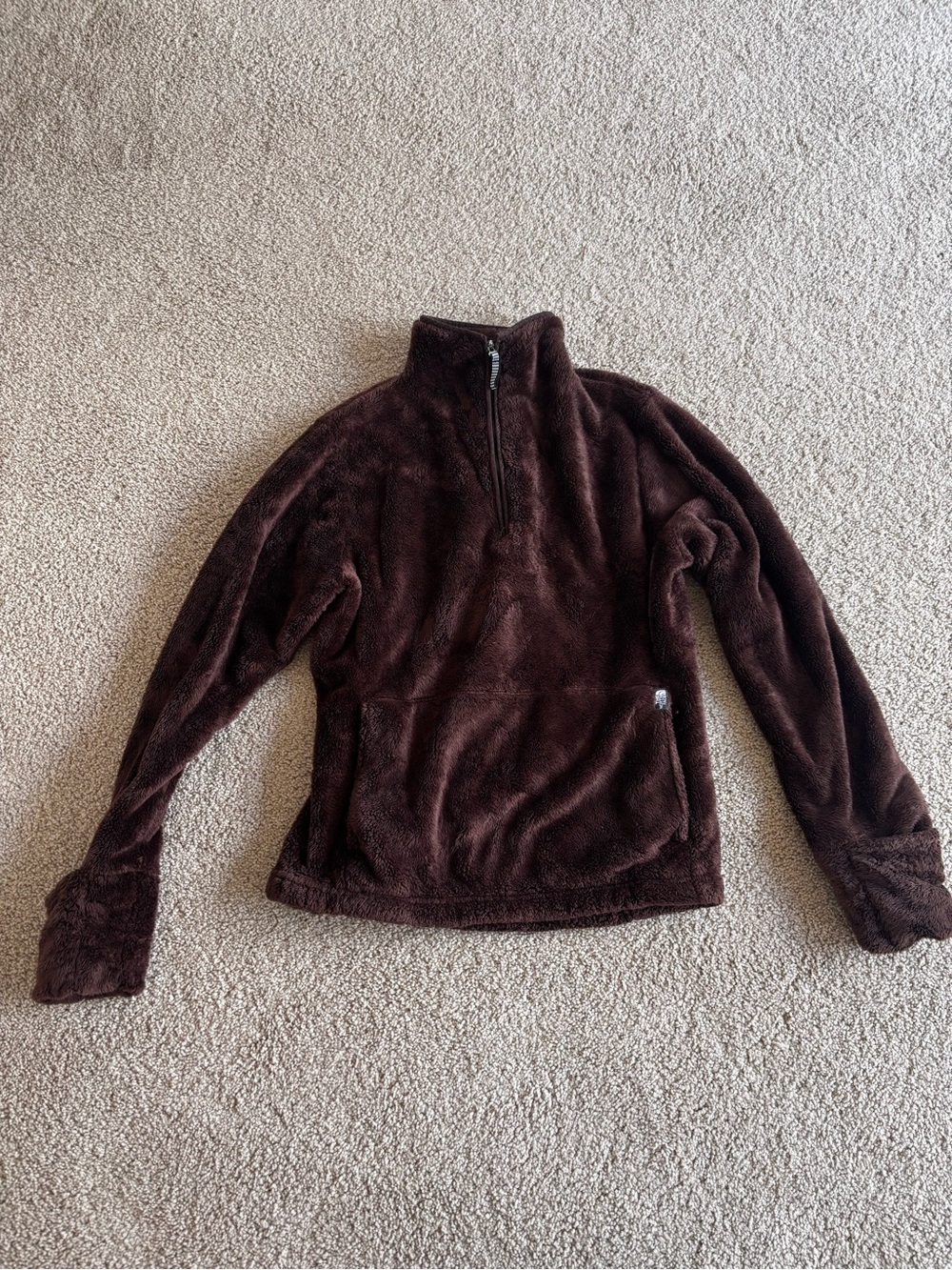 The North Face Women's Dark Brown Plush Half-Zip Pullover